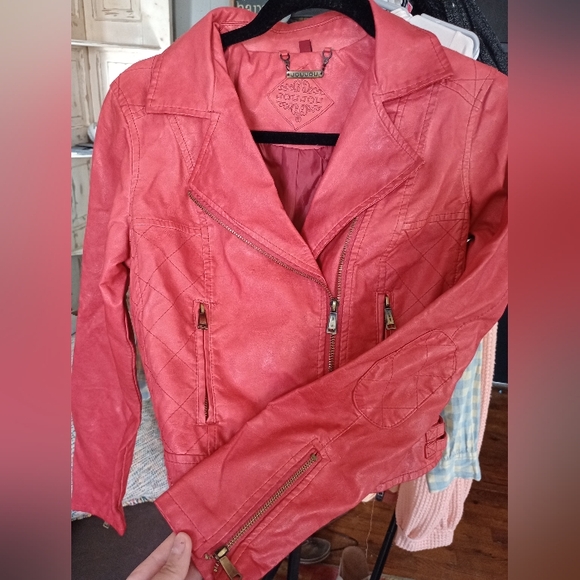 Jou Jou Red Leather Jacket - Picture 1 of 6